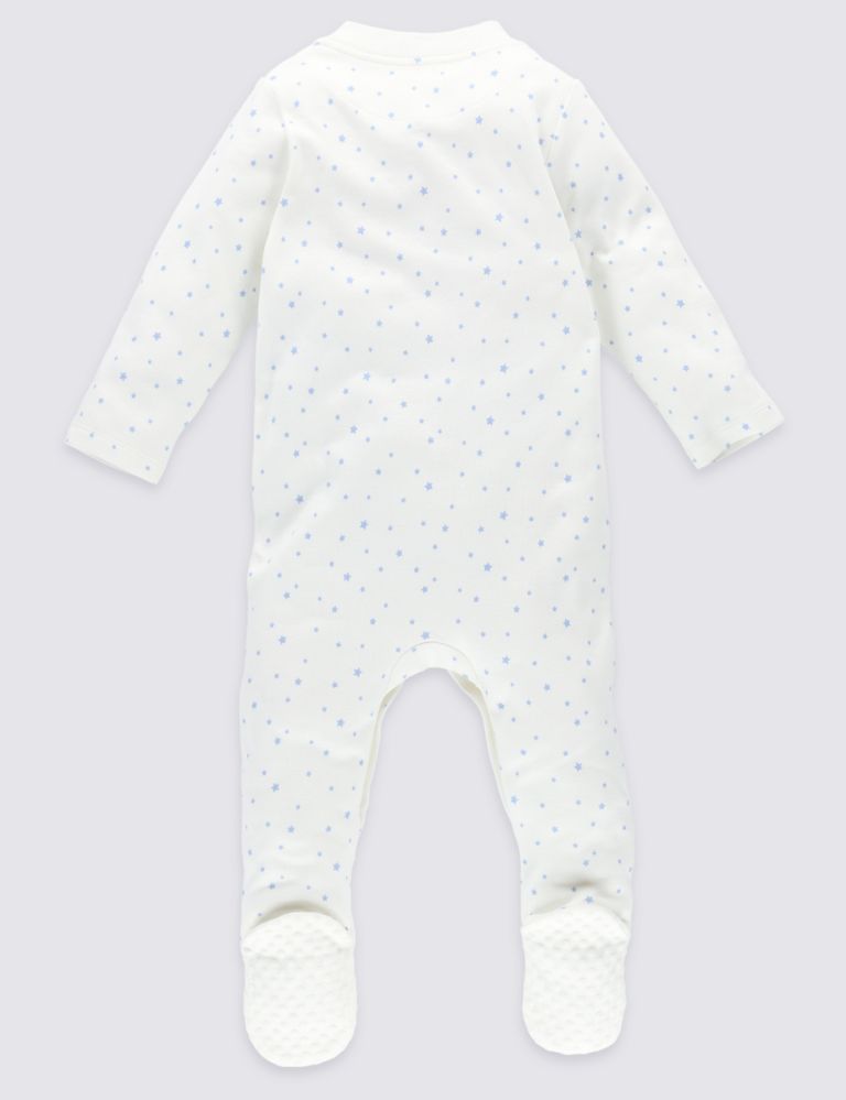 3 Pack Pure Cotton Sleepsuits 4 of 8