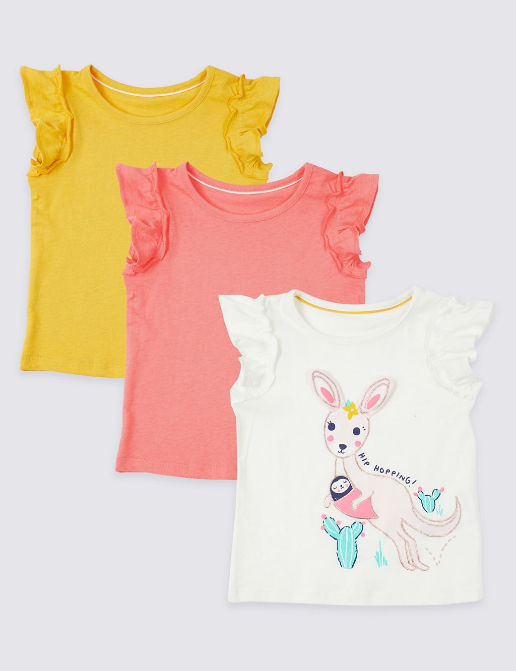 3 Pack Pure Cotton T-Shirts (3 Months - 7 Years) 3 of 7