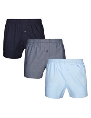 3 Pack Pure Cotton Tonal Easy to Iron Boxers Image 2 of 4