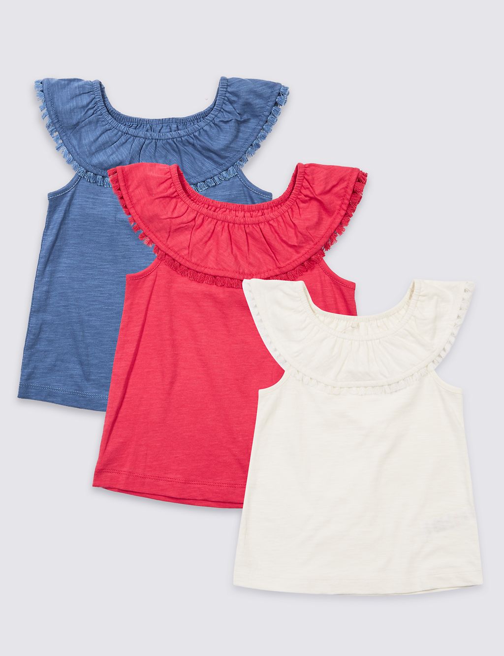 3 Pack Pure Cotton Tops (3 Months - 7 Years) 1 of 1
