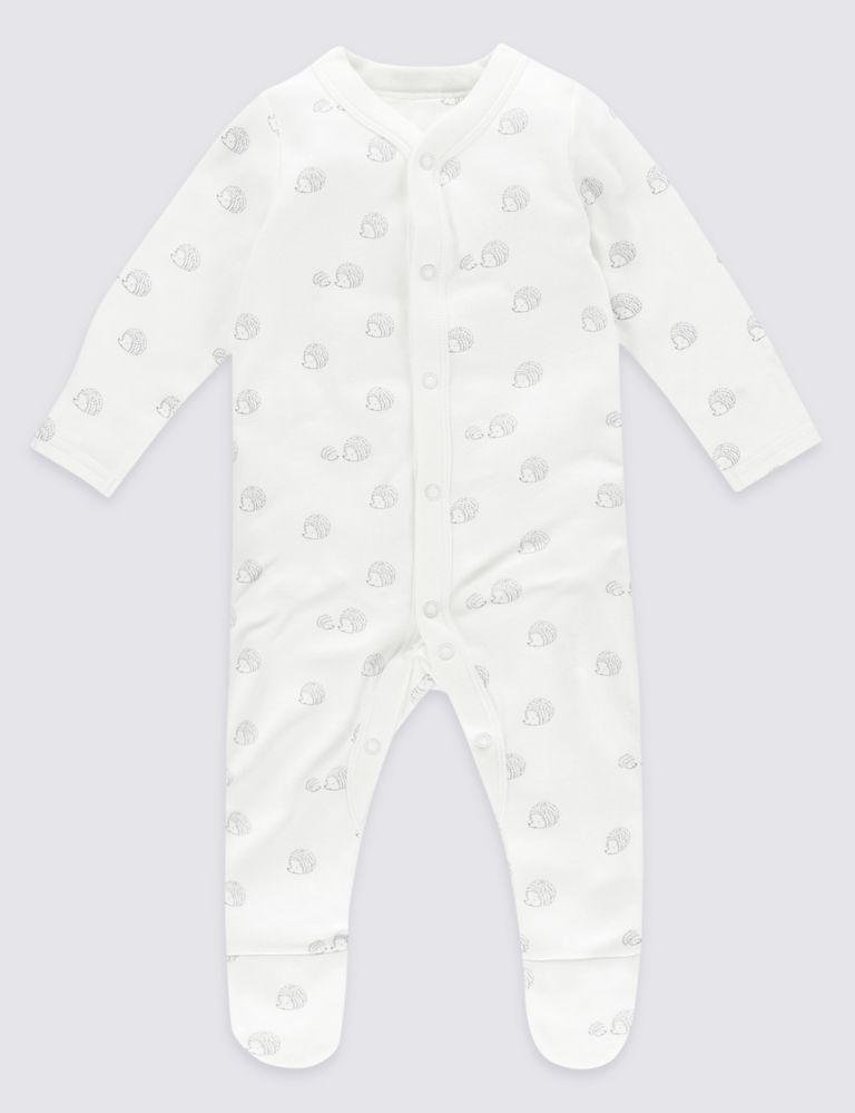 3 Pack Pure Cotton Unisex Assorted Sleepsuits 3 of 9