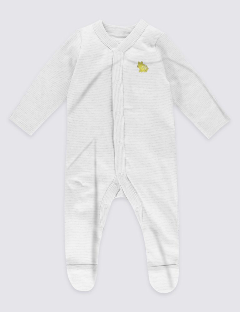 3 Pack Pure Cotton Unisex Assorted Sleepsuits 4 of 9