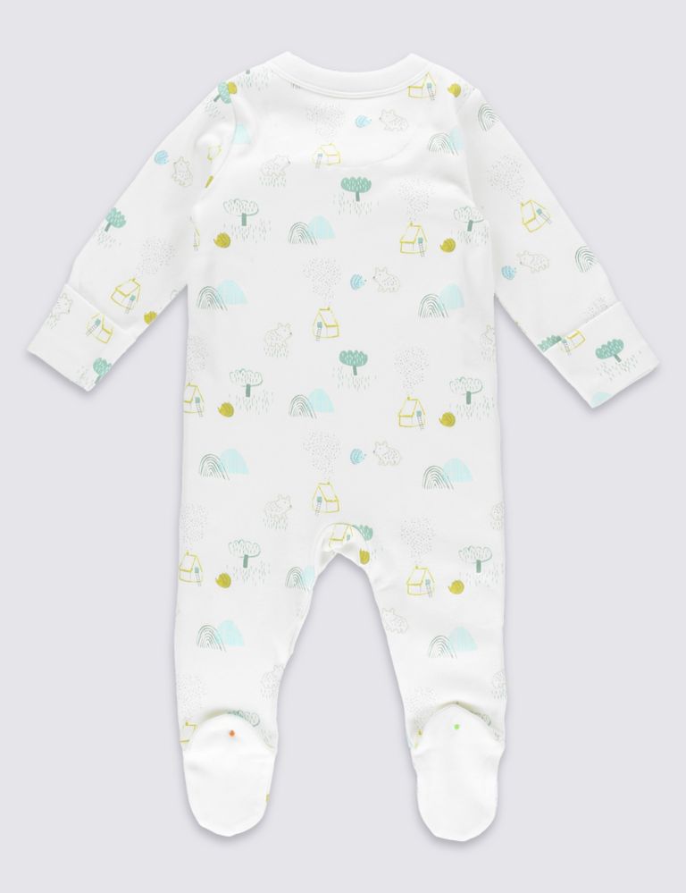 3 Pack Pure Cotton Unisex Assorted Sleepsuits 5 of 9