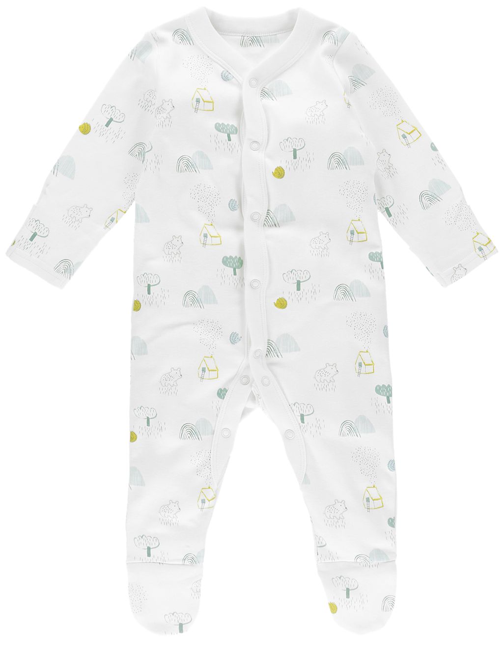 3 Pack Pure Cotton Unisex Assorted Sleepsuits 6 of 9