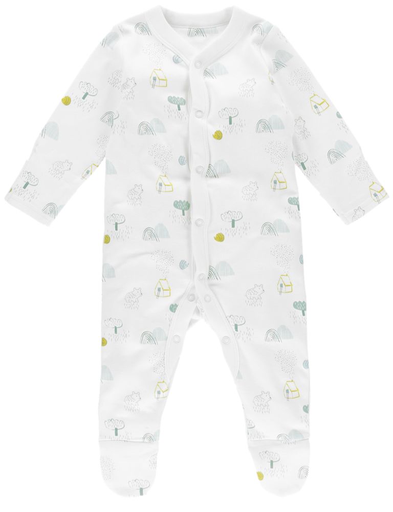 3 Pack Pure Cotton Unisex Assorted Sleepsuits 8 of 9
