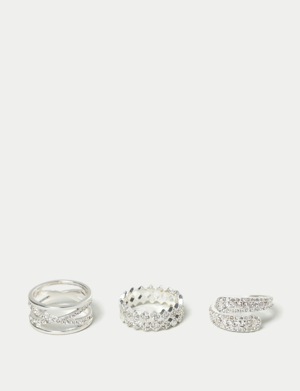 3 Pack Rhinestone Rings 1 of 2