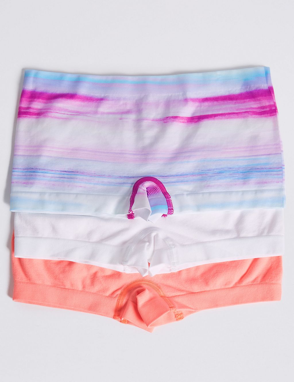 3 Pack Seamfree Striped Shorts (6-16 Years) 1 of 2