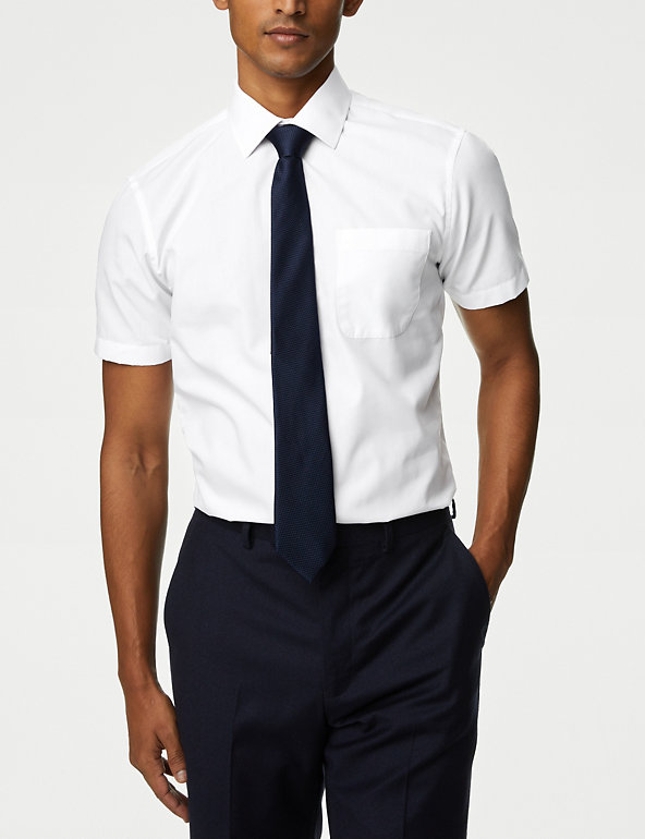 Essentials mens standard Slim-fit Short-sleeve Plaid Shirt 