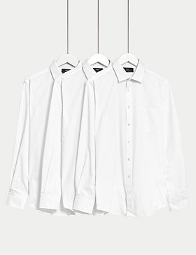 M&S Luxury White Pure Cotton Dinner Shirt 16" w 2" Longer Sleeves BNWT RRP £45 