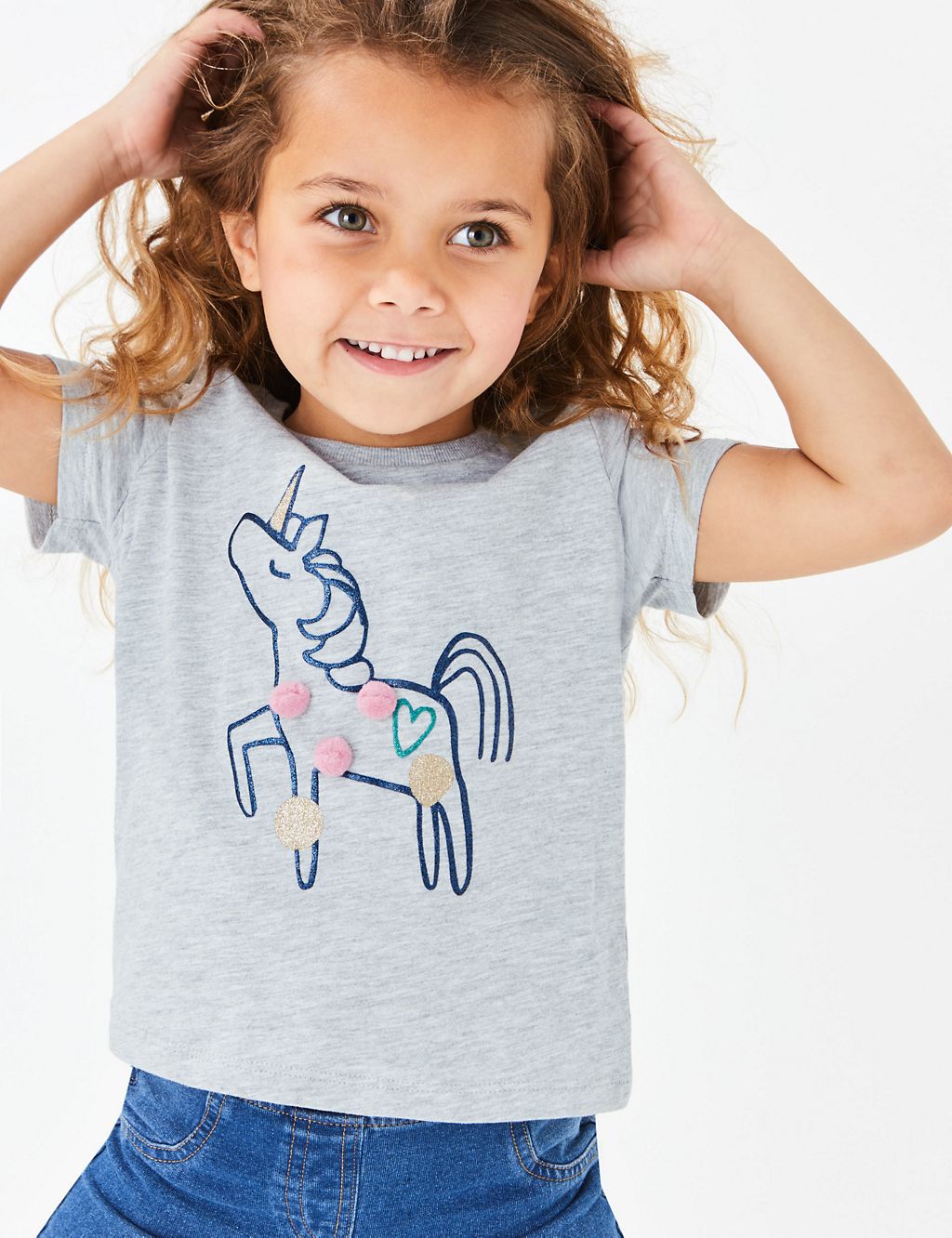 3 Pack Unicorn Print T-Shirts (3 Months - 7 Years) 1 of 5