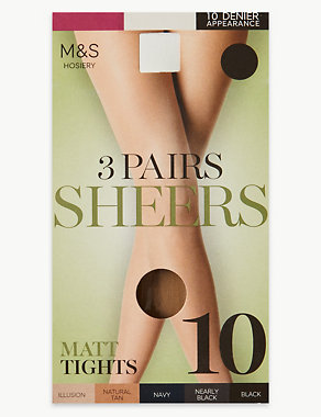 3 Pair Pack 10 Denier Tights Image 2 of 4