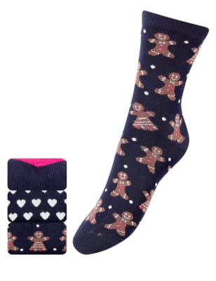 3 Pair Pack Gingerbread Man Socks | M&S Collection | M&S