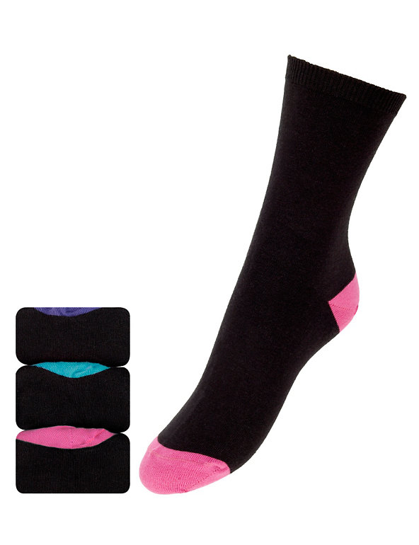 3 Pair Pack Heel & Toe Ankle Socks Image 1 of 1