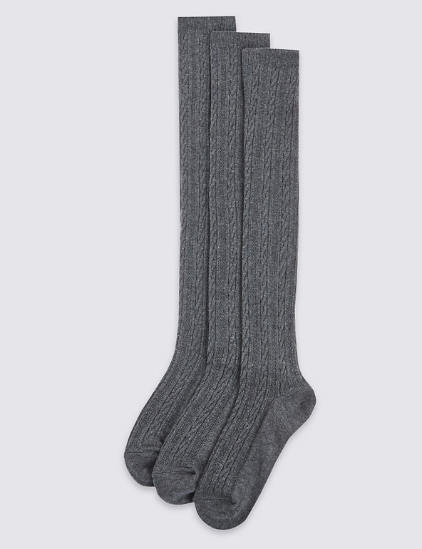 3 Pair of Freshfeet™ Cotton Rich Socks  (4-12 Years) Image 1 of 1