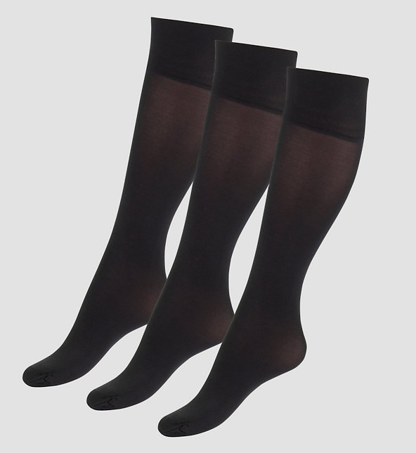 3 Pairs of Bodysensor™ 40 Denier Silky Soft Opaque Knee Highs Image 1 of 1