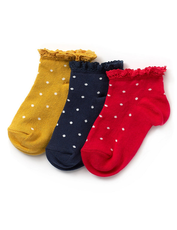 3 Pairs of Cotton Rich Frilled Socks Image 1 of 1