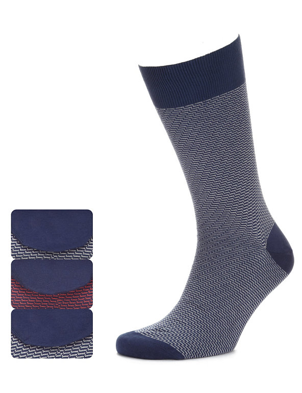 3 Pairs of Diagonal Striped Socks Image 1 of 1