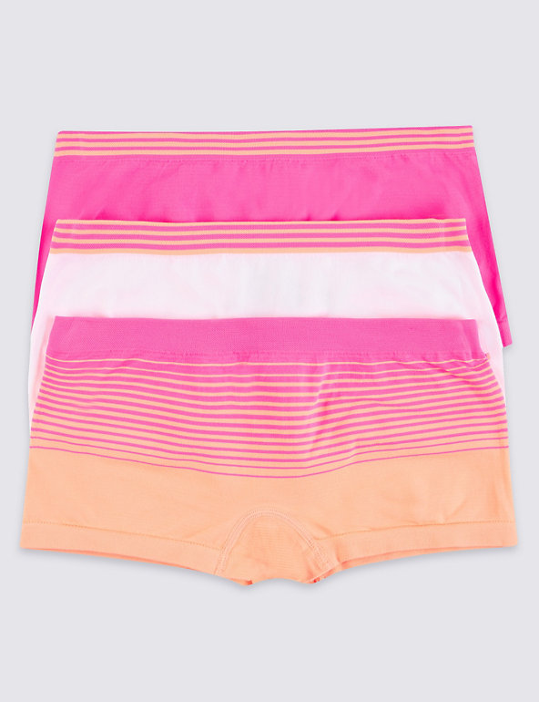 3 Pairs of Faded Striped Seamfree Shorts (6-16 Years) Image 1 of 1