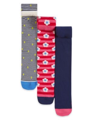 3 Pairs of Freshfeet™ Assorted Tights (4-14 Years) Image 1 of 1
