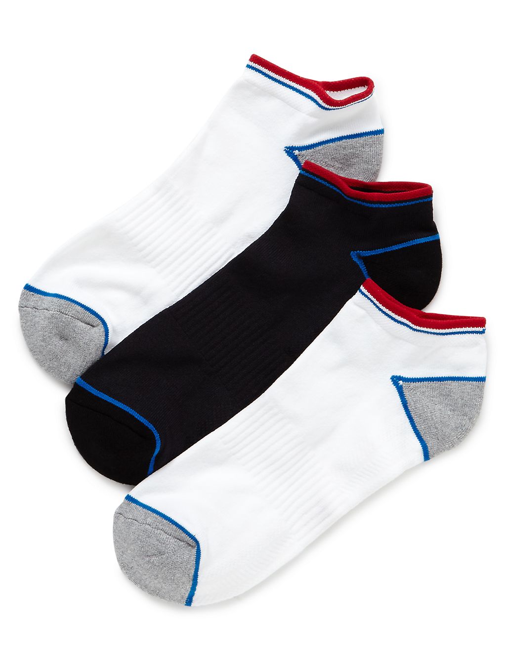 3 Pairs of Freshfeet™ Assorted Trainer Liner Socks with Silver Technology 1 of 1