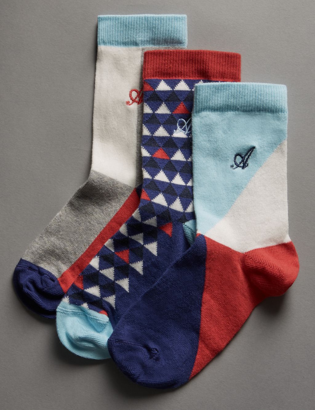 3 Pairs of Freshfeet™ Cotton Rich Assorted Socks  (5-14 Years) 1 of 2