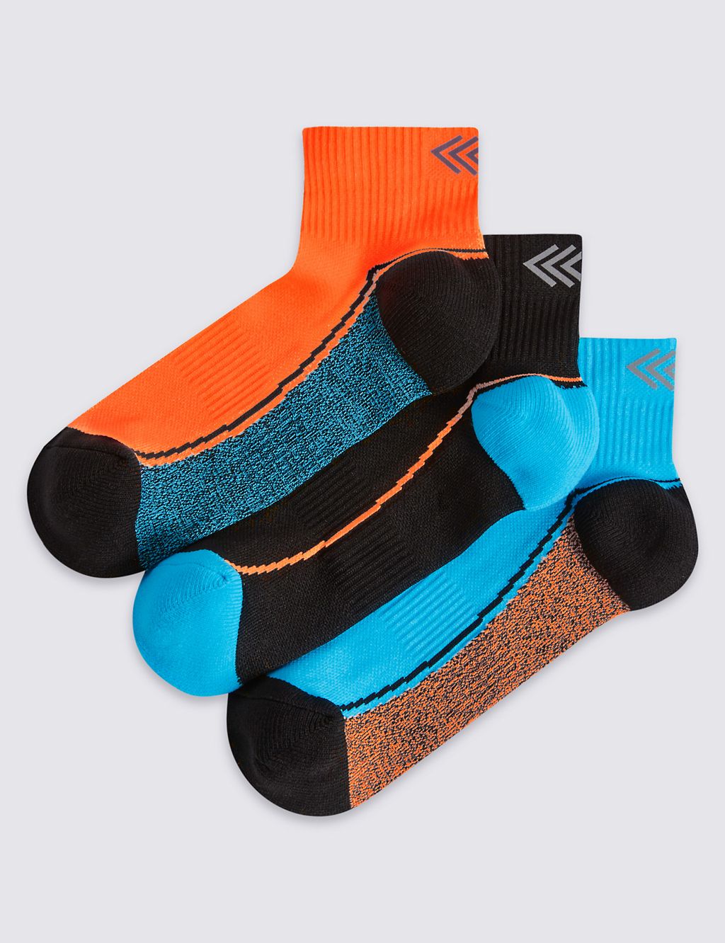 3 Pairs of Freshfeet™ Sports Socks (3-16 Years) 1 of 1