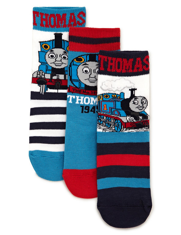 3 Pairs of Freshfeet™ Thomas & Friends™ Socks with Silver Technology (1-7 Years) Image 1 of 1