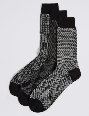 3 Pairs of Luxury Egyptian Cotton Socks M&S Collection Luxury M&S