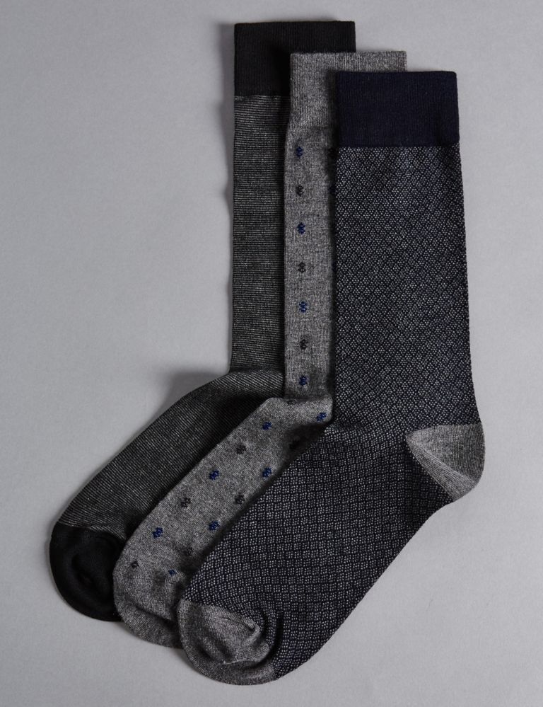 3 Pairs of Modal Blend Socks 1 of 2
