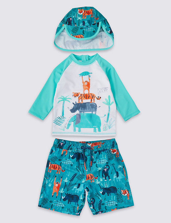 3 Piece Animal Swimsuit Set (3 Months - 7 Years) Image 1 of 2