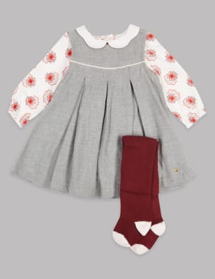 3 Piece Baby Dress & Bodysuit with Tights, Autograph