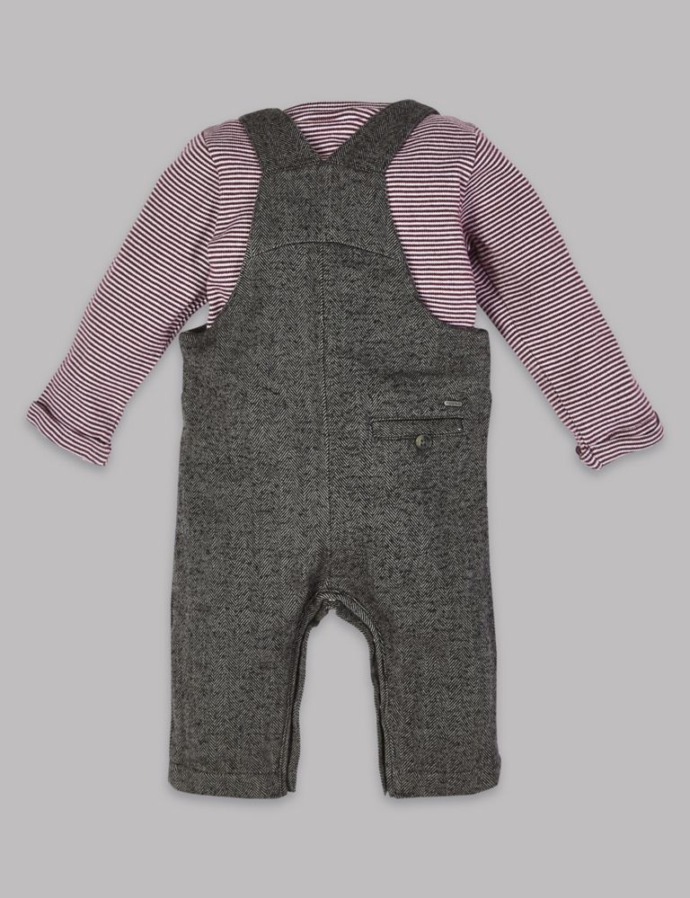 3 Piece Bodysuit & Dungarees with Socks Outfit 2 of 5