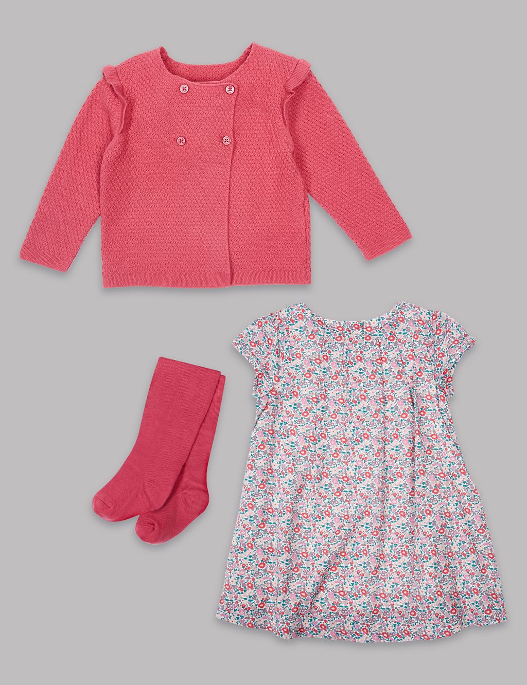 3 Piece Cardigan & Dress with Tights 3 of 8