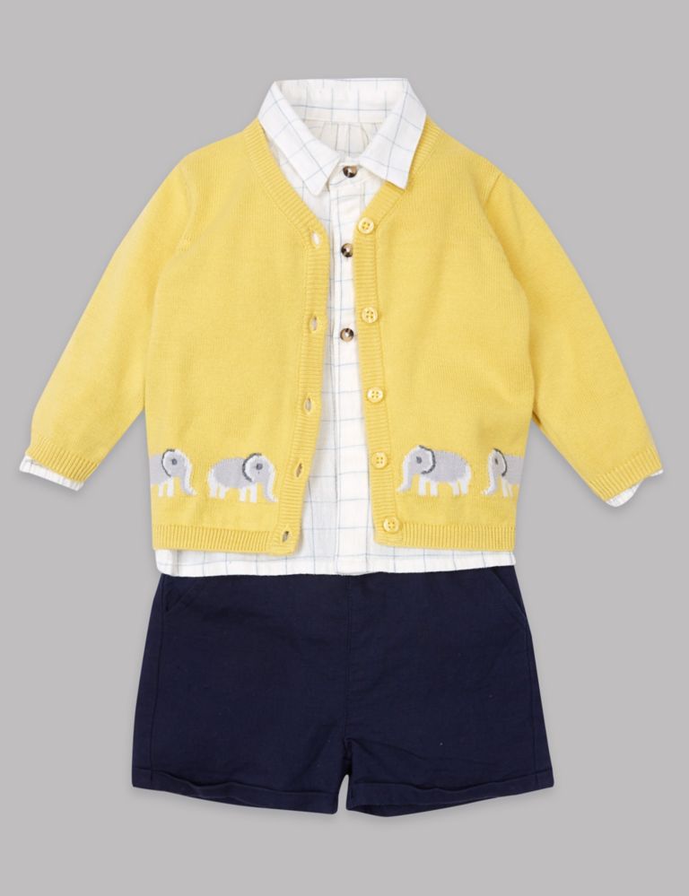 3 Piece Cardigan & Top with Shorts Outfit 1 of 7