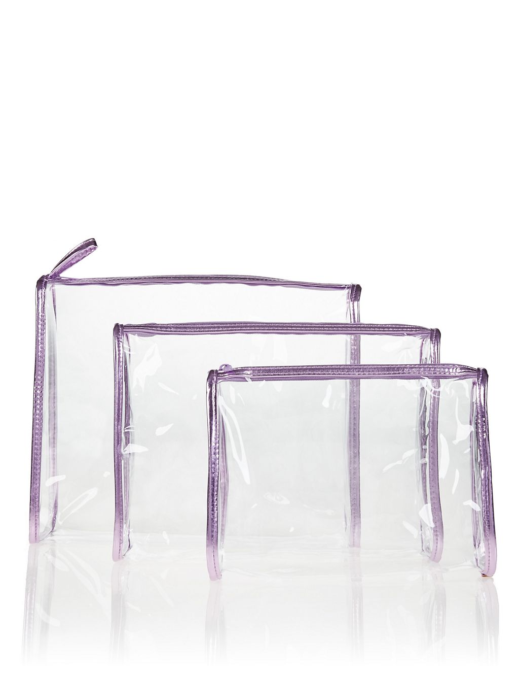 3 Piece Clear Cosmetic Bag Set 2 of 2
