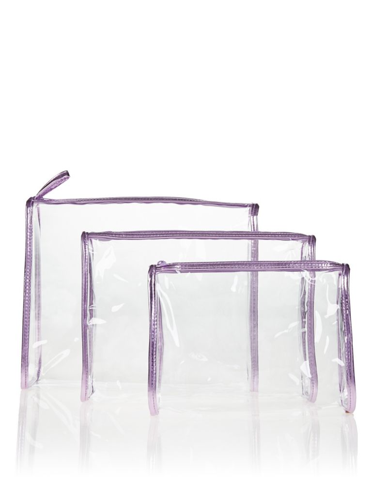 3 Piece Clear Cosmetic Bag Set 2 of 2