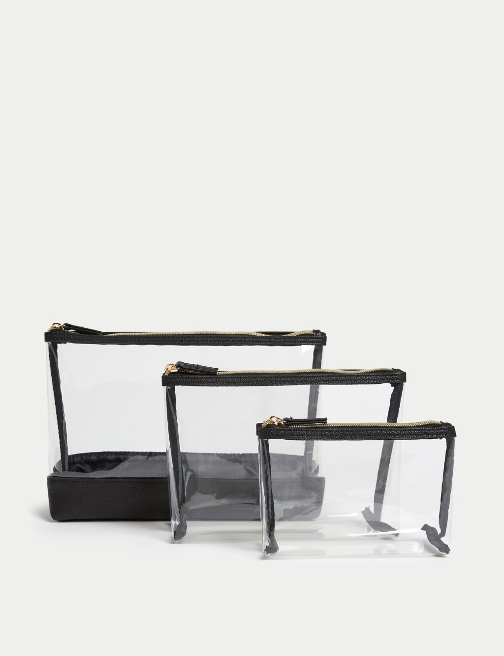 3 Piece Clear Makeup Bag Set M&S Collection M&S