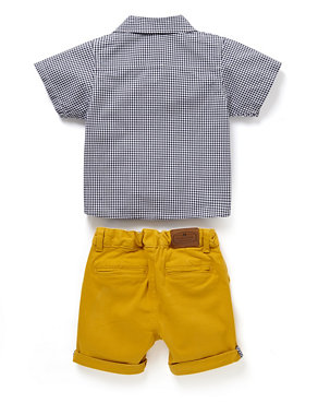 3 Piece Cotton Rich Shirt, Shorts & Socks Outfit Image 2 of 4
