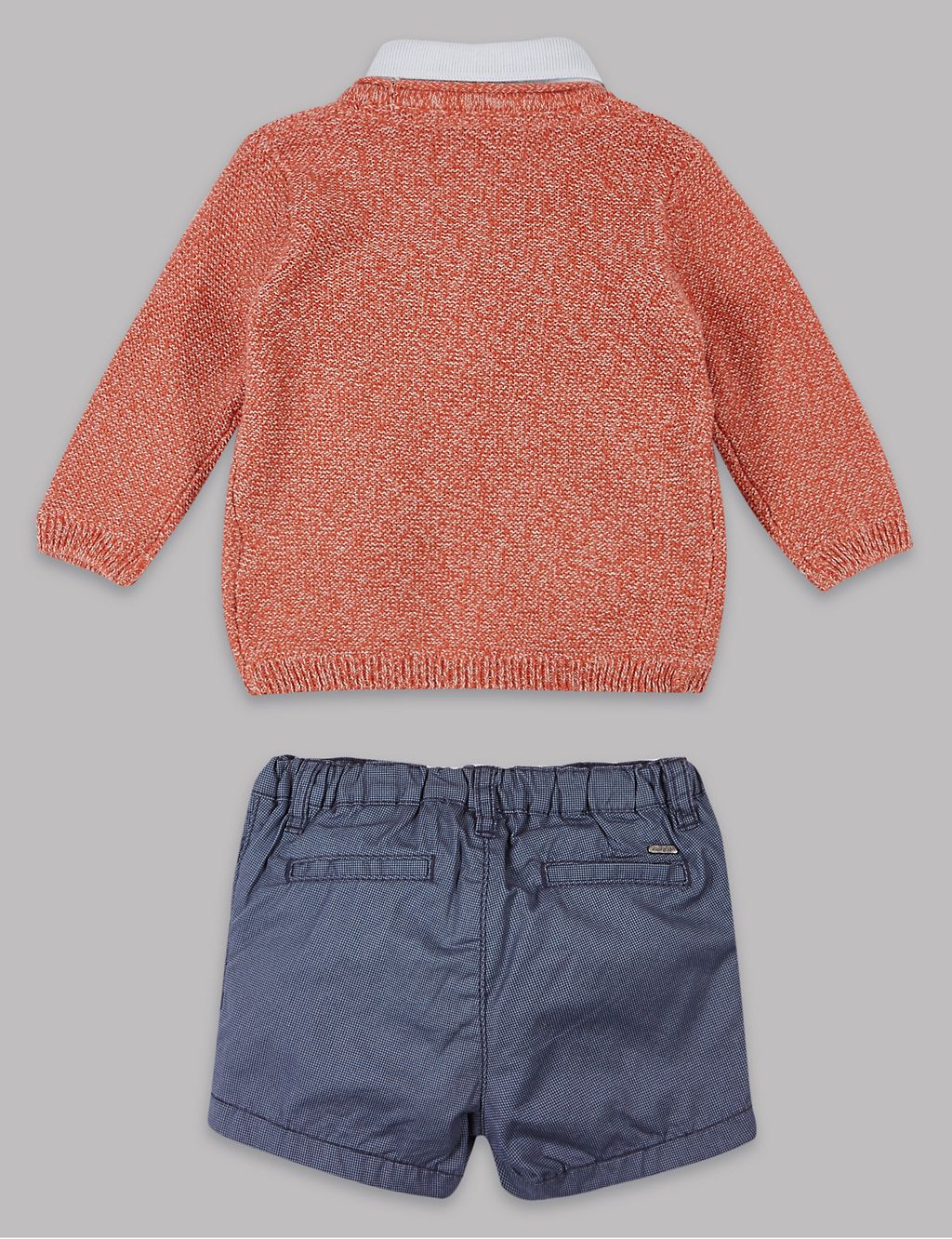 3 Piece Pure Cotton Cardigan & Polo T-Shirt with Shorts Outfit 1 of 6