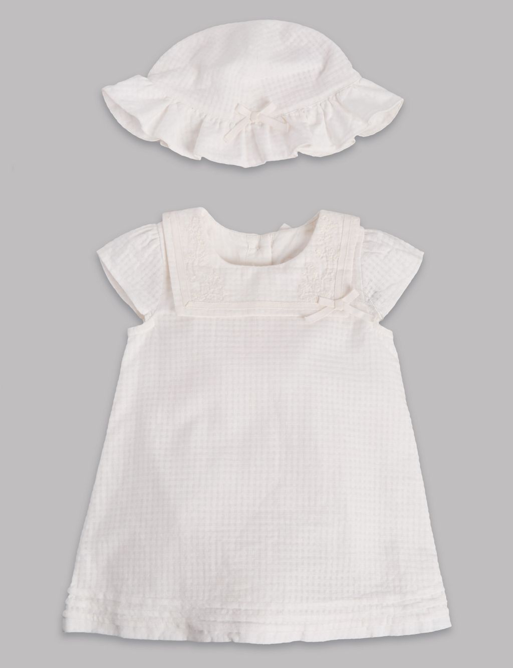 3 Piece Pure Cotton Dress with Knickers & Hat 3 of 7