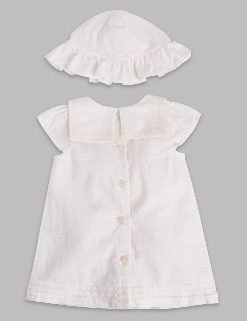3 Piece Pure Cotton Dress with Knickers & Hat 1 of 7