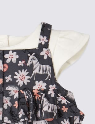 SPENCER 3 PIECE WOVEN COTTON PALM TREE ROMPER SUIT PLUS HAT 3-6 M BNWT MARKS