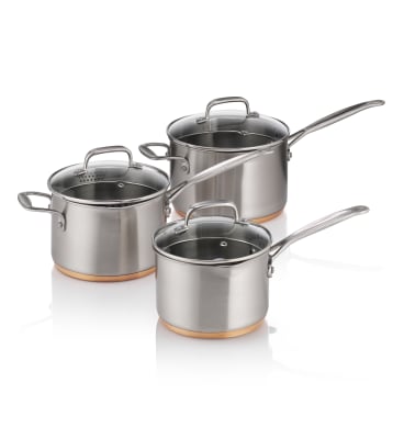 Stainless Steel Copper Bottom Sauce Pan, Flat Base Sauce Pan, Tea