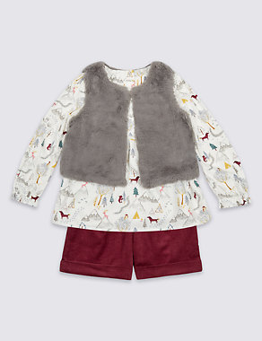 3 Piece Top & Gilet with Shorts (3 Months - 5 Years) Image 2 of 6