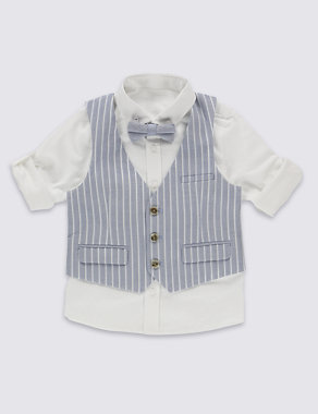 3 Piece Waistcoat & Shirt with Bow Tie (3 Months - 5 Years) Image 2 of 4