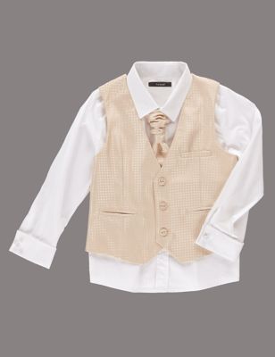 3 Piece Waistcoat & Shirt with Cravat Outfit (1-10 Years) Image 2 of 4
