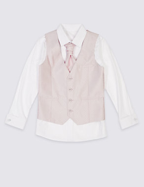 3 Piece Waistcoat, Shirt & Cravat Outfit (3-14 Years) Image 2 of 3