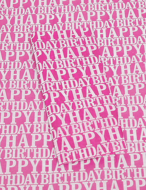 3 Pink Birthday Tissue Paper Image 1 of 1