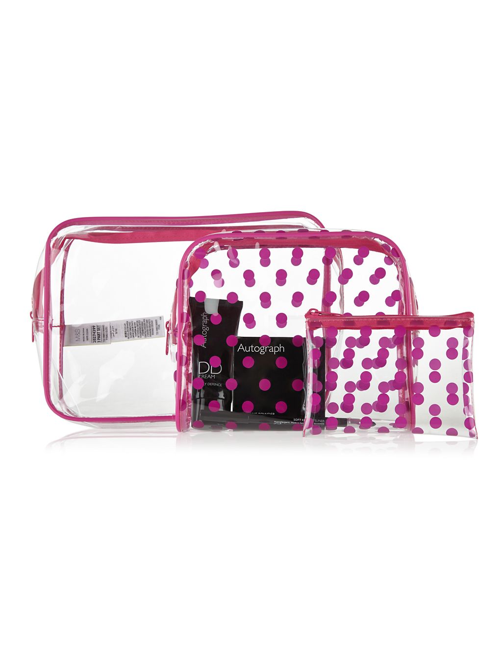3 Spotted Cosmetic Bags Set 2 of 2