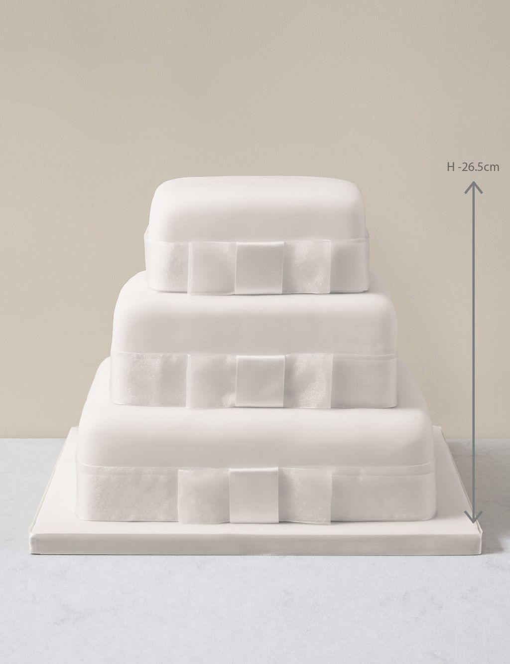 3 Tier Elegant Wedding Cake - Assorted Flavours with Lemon (Serves 190) Last order date 26th March 4 of 5